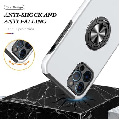 iPhone 13 Sormirengas Sivutuen Hybridikotelo - Hopea