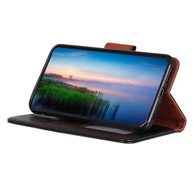 Nappa Texture Split Lompakon Suojus Motorola Moto G22/Moto E32s 4G - Musta