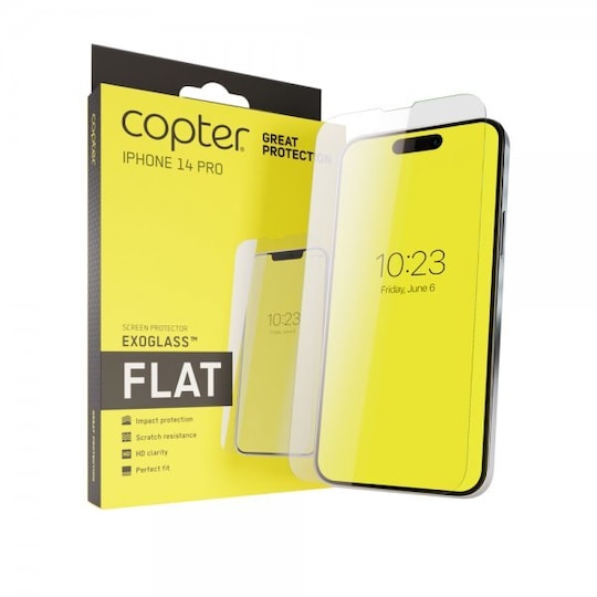 Copter iPhone 14 Pro Näytönsuoja Exoglass Flat
