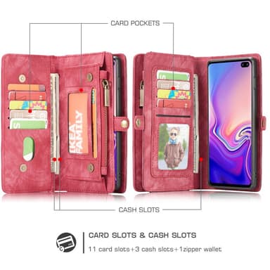 Samsung Galaxy S10 CASEME Irrotettava 2-in-1 kotelo - Punainen
