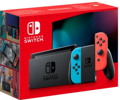 Nintendo Switch 2022 EU pelikonsoli + Neon Joy-Con ohjaimet