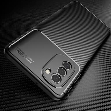 SKALO Moto G51 Carbon Fiber TPU-suojakuori - Sininen