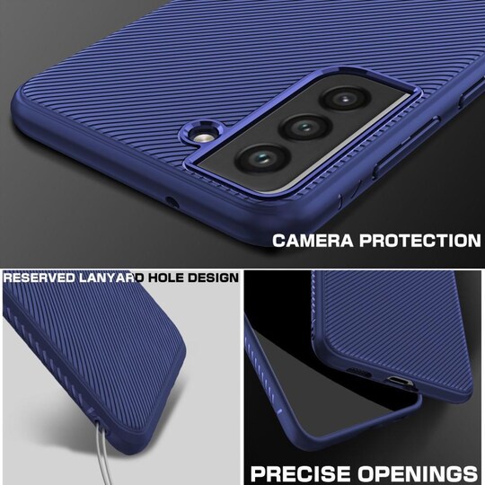SKALO Samsung S21 FE Twill TPU kuori - - Sininen