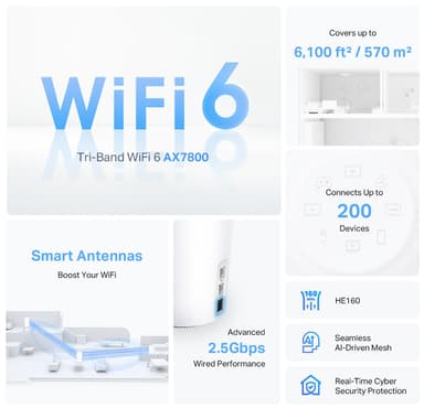 TP-Link DecoX95 AX7800 mesh WiFi järjestelmä (2 kpl)
