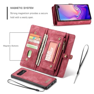 Samsung Galaxy S10 CASEME Irrotettava 2-in-1 kotelo - Punainen