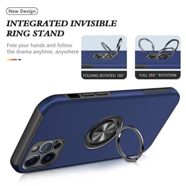 iPhone 13 Pro Max Sormirengas Sivutuen Hybridikotelo - Sininen