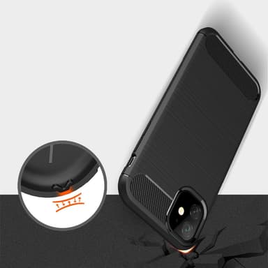SKALO iPhone 11 Armor Carbon Iskunkestävä TPU suojakuori - Sininen