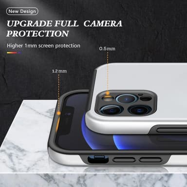 iPhone 13 Sormirengas Sivutuen Hybridikotelo - Hopea