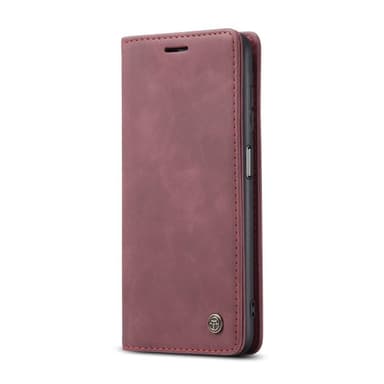 CASEME Retro Lompakkokotelo Samsung Galaxy A12 - Viininpunainen