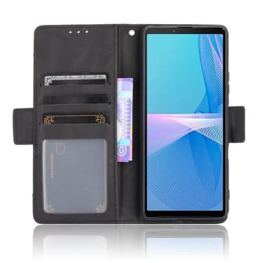 Lompakkoteline Käännettävä Puhelinkotelo Sony Xperia 10 III - Musta