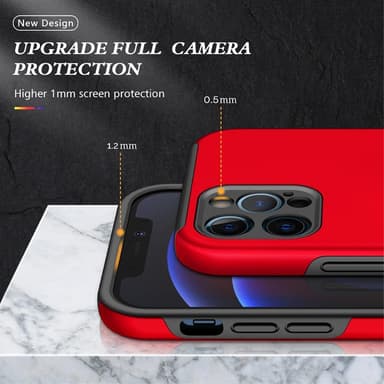 iPhone 13 Pro Max Sormirengas Sivutuen Hybridikotelo - Punainen