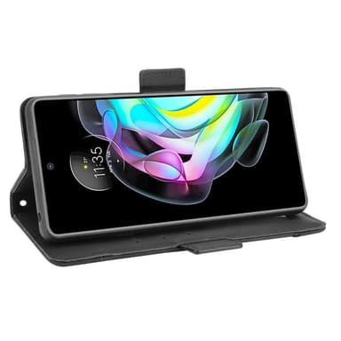Wallet Stand Flip -puhelinkotelo Motorola Edge 20: lle - musta