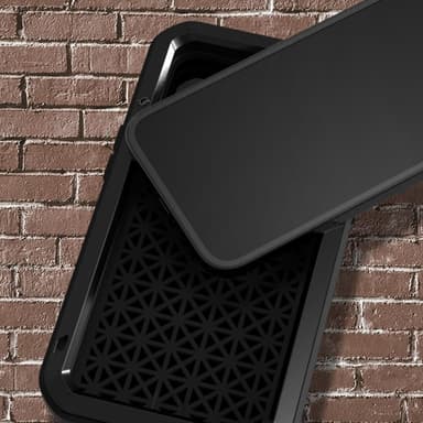 iPhone 13 LOVE MEI Tehokas iskunkestävä kotelo metalli+silikoni+karkaistu lasi