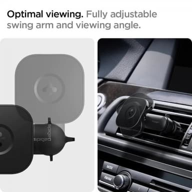 Spigen Autoteline OneTap Magnetic Car Mount Air Vent Wireless Charging Musta