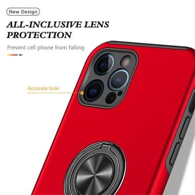 iPhone 13 Pro Max Sormirengas Sivutuen Hybridikotelo - Punainen
