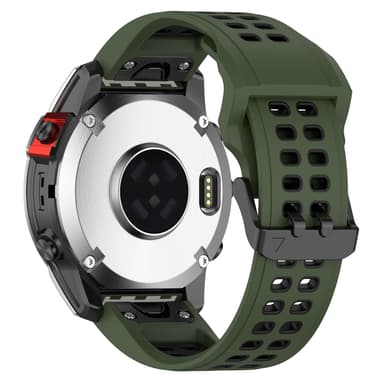 Kellon rannekoru Tummanvihreä 26 mm Garmin Fenix 7X/7X Solar/6X Sapphire/Fenix 3 HR/D2 Bravo/Descent MK1
