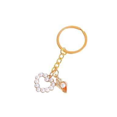 Heart Pearl Shell avaimenperä Kulta