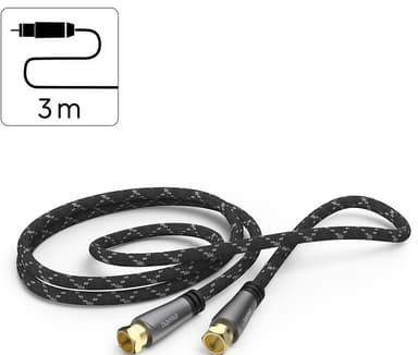 Hama SAT F-F 120 dB antennikaapeli (musta, 3 m)