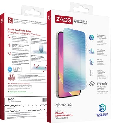 ZAGG InvisibleShield iPhone 13/iPhone 13 Pro/iPhone 14 Näytönsuoja Glass XTR2