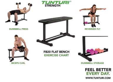 Tunturi Fitness FB20 Flat Bench, Penkit