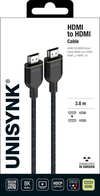Unisynk 8K 60 Hz HDMI kaapeli (3 m)