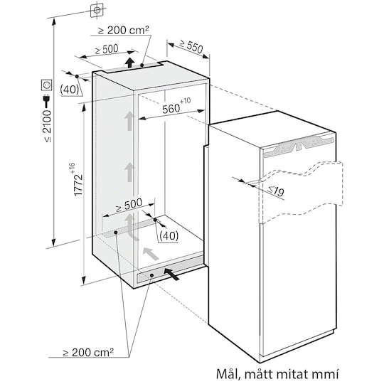 Miele jääkaappi K 37222 ID (177.2 cm)
