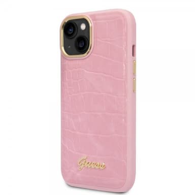 Guess iPhone 14 Kuori Croco Vaaleanpunainen