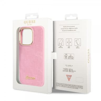 Guess iPhone 14 Pro Max Kuori Croco Vaaleanpunainen