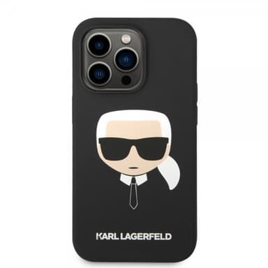 Karl Lagerfeld iPhone 14 Pro Max Kuori Liquid Silicone Karl MagSafe Musta