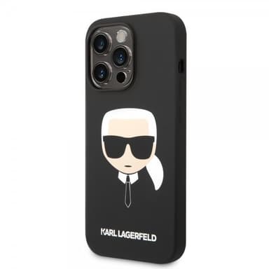 Karl Lagerfeld iPhone 14 Pro Max Kuori Liquid Silicone Karl MagSafe Musta