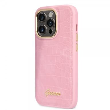 Guess iPhone 14 Pro Max Kuori Croco Vaaleanpunainen