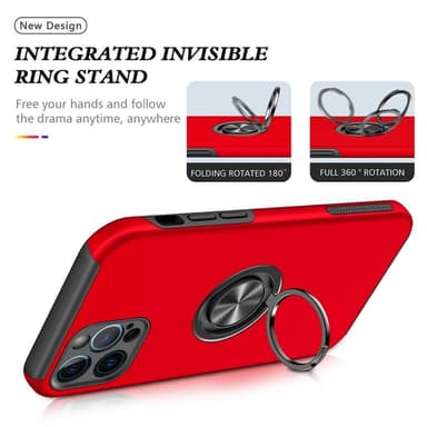 iPhone 14 Pro Sormirengas Sivutuen Hybridikotelo - Punainen