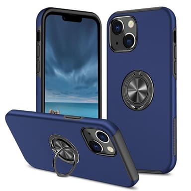 iPhone 14 Plus Sormirengas Sivutuen Hybridikotelo - Sininen