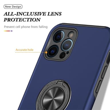 iPhone 14 Pro Sormirengas Sivutuen Hybridikotelo - Sininen