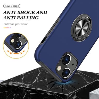 iPhone 14 Sormirengas Kickstand Hybridi Suojakotelo - Sininen