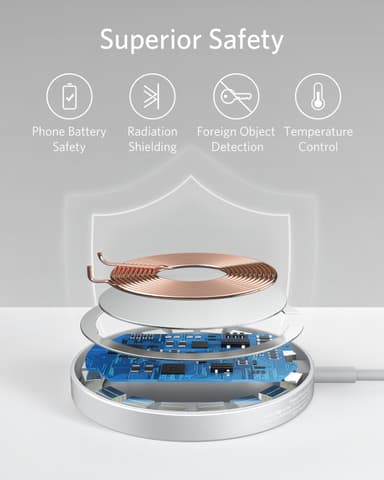 Anker PowerWave II Magnetic Pad langaton laturi (hopea)