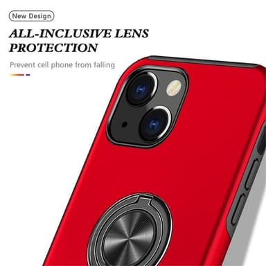 iPhone 14 Plus Sormirengas Sivutuen Hybridikotelo - Punainen