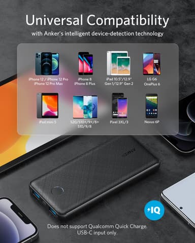 Anker PowerCore Slim 10000 mAh varavirtalähde (musta)