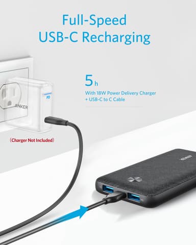 Anker PowerCore Sense 10000mAh varavirtalähde (musta)