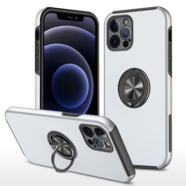 iPhone 14 Pro Max Sormirengas Sivutuen Hybridikotelo - Hopea