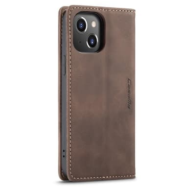 CASEME Retro lompakkokotelo iPhone 14 Prolle - tummanruskea
