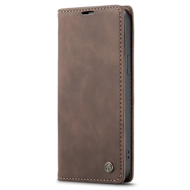 CASEME Retro lompakkokotelo iPhone 14 Prolle - tummanruskea