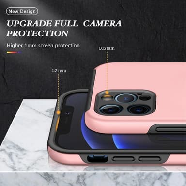 iPhone 14 Pro Max Sormenrengastuki Hybridikotelo - Vaaleanpunainen