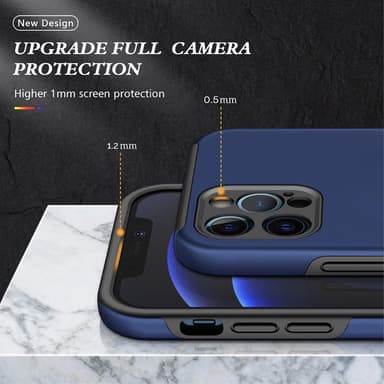 iPhone 14 Pro Sormirengas Sivutuen Hybridikotelo - Sininen