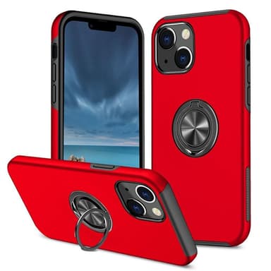 iPhone 14 Plus Sormirengas Sivutuen Hybridikotelo - Punainen