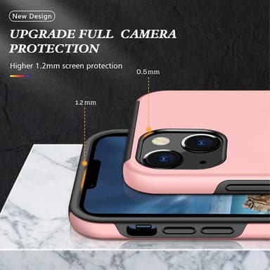 iPhone 14 Sormirengas Kickstand Hybridikotelo - Vaaleanpunainen