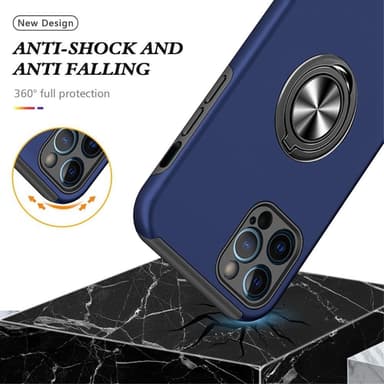 iPhone 14 Pro Sormirengas Sivutuen Hybridikotelo - Sininen