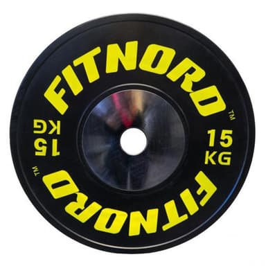 FitNord Competition Bumper Plate, Levypainot Bumper 15 kg
