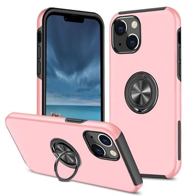iPhone 14 Sormirengas Kickstand Hybridikotelo - Vaaleanpunainen
