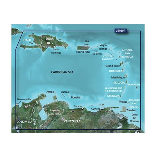 Garmin Kaakkois-Karibia HXUS030R - BlueChart g3 mSD / SD, Kartat & Ohjelmistot